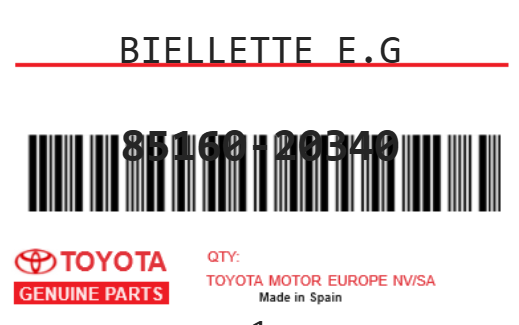 TOYOTA - 85160-20340 BIELLETTE E.G