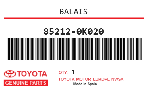 TOYOTA - 85212-0K020 BALAIS