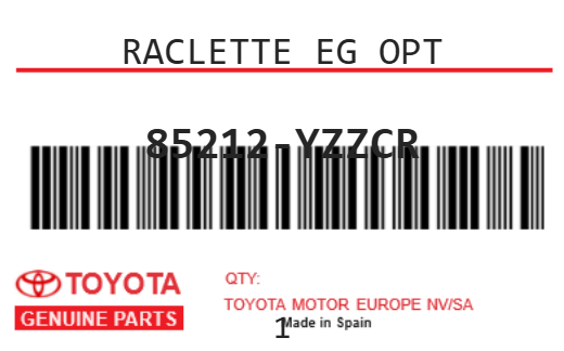 TOYOTA - 85212-YZZCR RACLETTE EG OPT