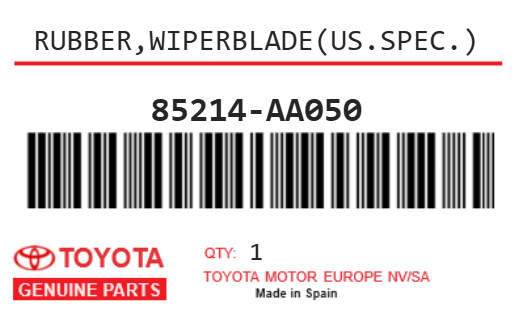 TOYOTA - 85214-AA050 RUBBER,WIPERBLADE(US.SPEC.)