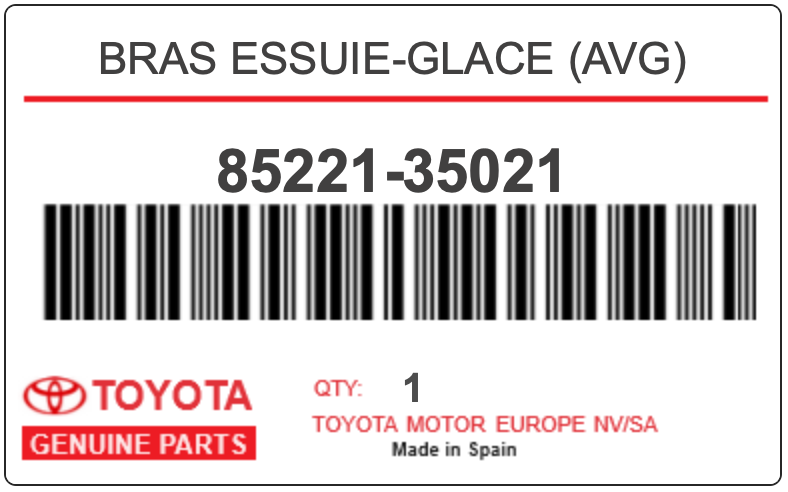 TOYOTA - 85221-35021 BRAS ESSUIE-GLACE (avg)