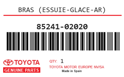 TOYOTA - 85241-02020 BRAS (essuie-glace-ar)
