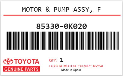 TOYOTA - 85330-0K020 MOTOR & PUMP ASSY, F