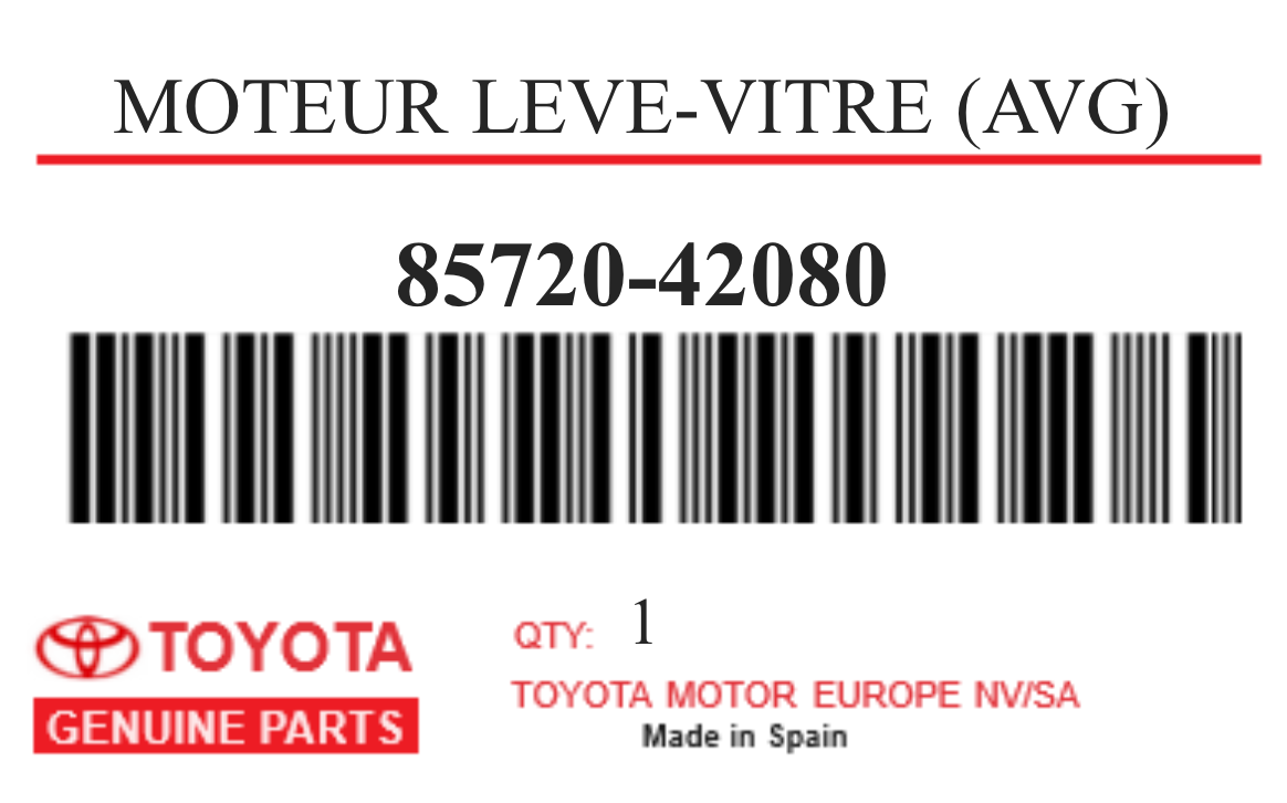 TOYOTA - 85720-42080 MOTEUR LEVE-VITRE (avg)