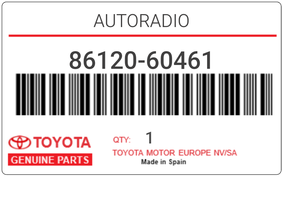 TOYOTA - 86120-60461 AUTORADIO