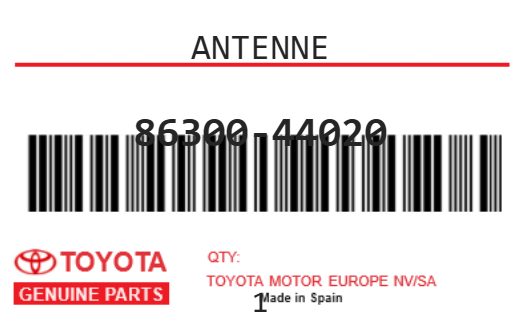 TOYOTA - 86300-44020 ANTENNE