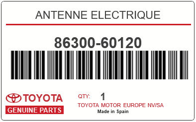 TOYOTA - 86300-60120 ANTENNE ELECTRIQUE