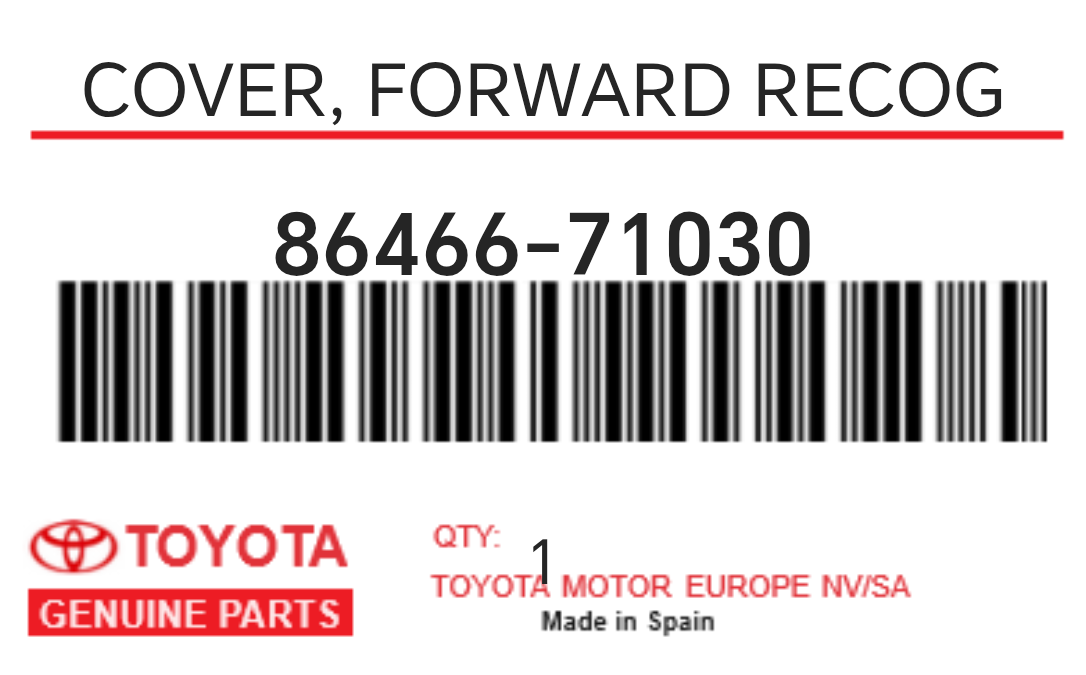 TOYOTA - 86466-71030 COVER, FORWARD RECOG