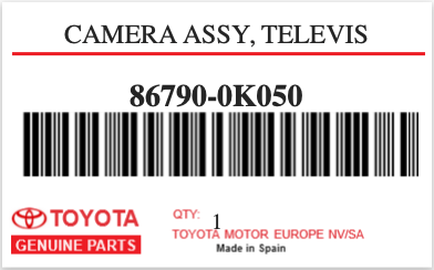 TOYOTA - 86790-0K050 CAMERA ASSY, TELEVIS