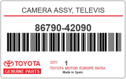 TOYOTA - 86790-42090 CAMERA ASSY, TELEVIS