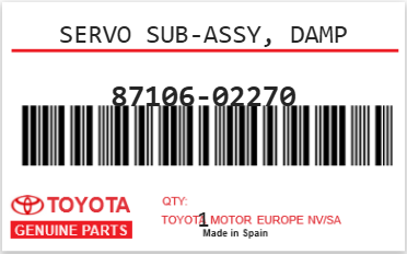 TOYOTA - 87106-02270 SERVO SUB-ASSY, DAMP