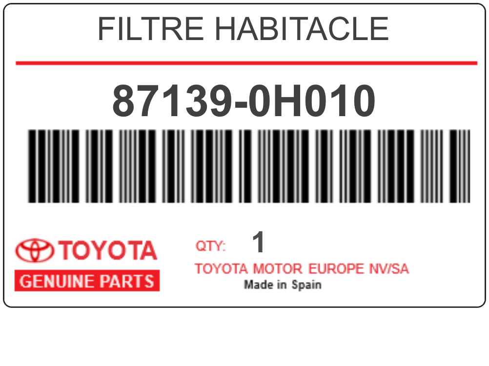 TOYOTA - 87139-0H010 FILTRE HABITACLE