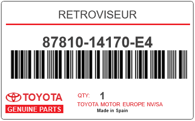 TOYOTA - 87810-14170-E4 RETROVISEUR