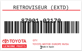 TOYOTA - 87901-02170 RETROVISEUR (extd)