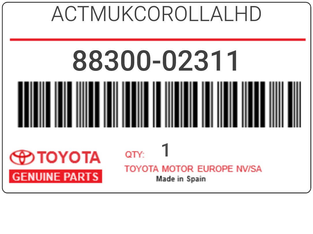 TOYOTA - 88300-02311 ACTMUKCOROLLALHD