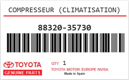 TOYOTA - 88320-35730 COMPRESSEUR (climatisation)