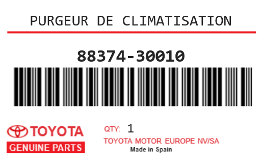 TOYOTA - 88374-30010 PURGEUR DE CLIMATISATION
