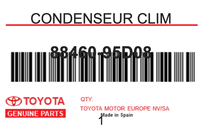 TOYOTA - 88460-95D08 CONDENSEUR CLIM