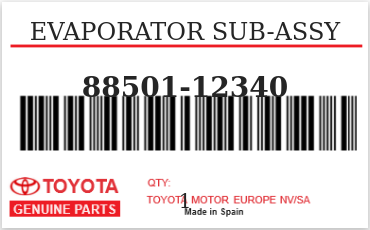 TOYOTA - 88501-12340 EVAPORATEUR