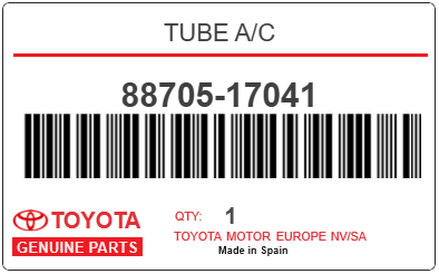 TOYOTA - 88705-17041 TUBE A/C