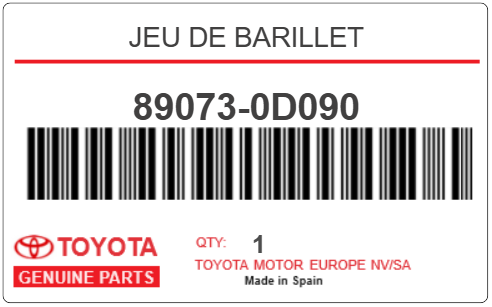 TOYOTA - 89073-0D090 JEU DE BARILLET