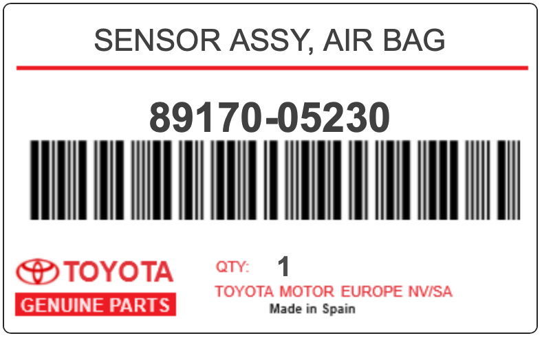 TOYOTA - 89170-05230 CALCULATEUR AIRBAG
