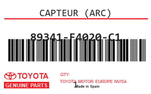 TOYOTA - 89341-F4020-C1 CAPTEUR (arc)