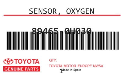 TOYOTA - 89465-0H030 SENSOR, OXYGEN