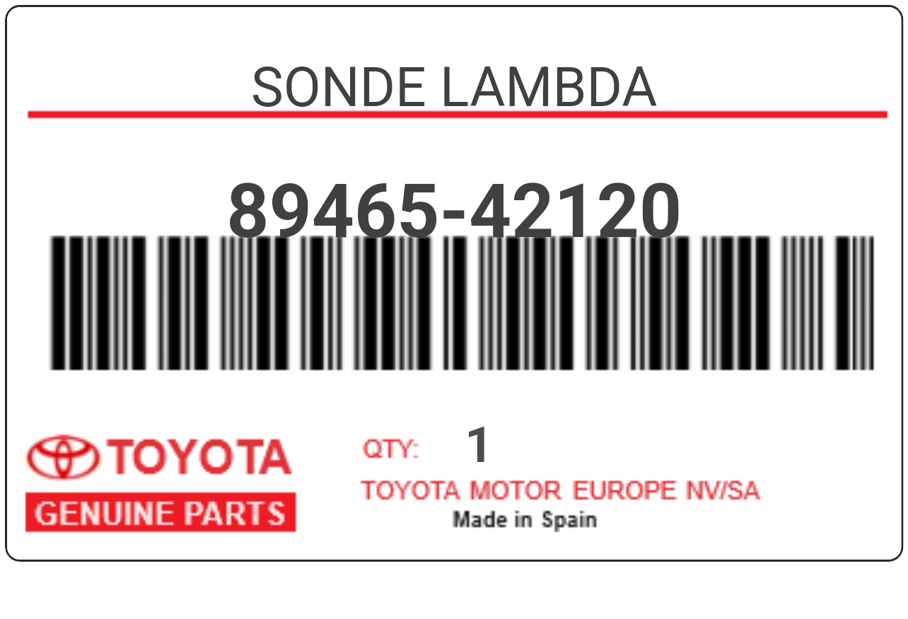 TOYOTA - 89465-42120 SONDE LAMBDA
