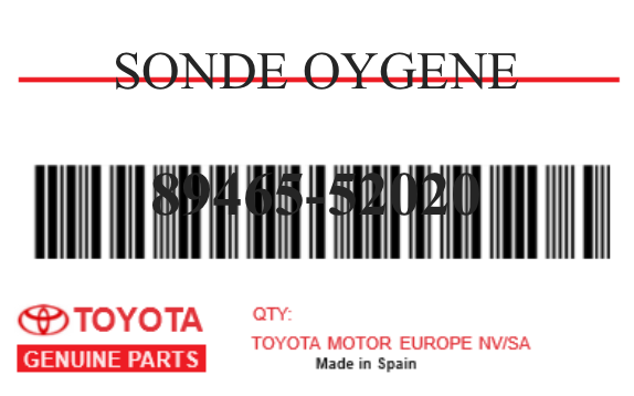 TOYOTA - 89465-52020 SONDE OYGENE