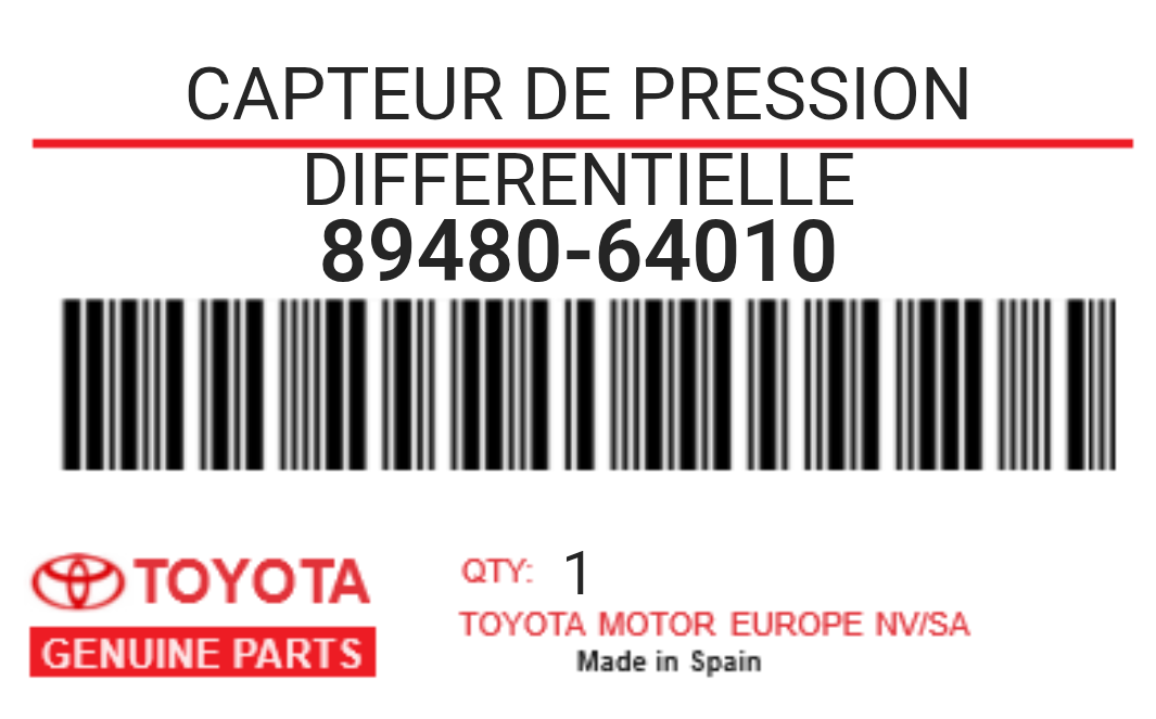TOYOTA - 89480-64010 CAPTEUR DE PRESSION DIFFERENTIELLE