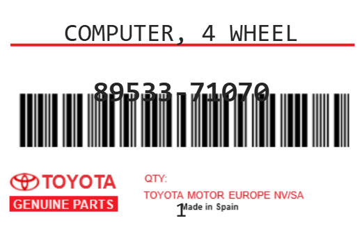 TOYOTA - 89533-71070 COMPUTER, 4 WHEEL
