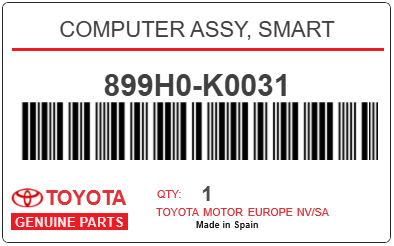 TOYOTA - 899H0-K0031 COMPUTER ASSY, SMART