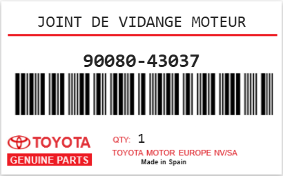 TOYOTA - 90080-43037 JOINT DE VIDANGE MOTEUR
