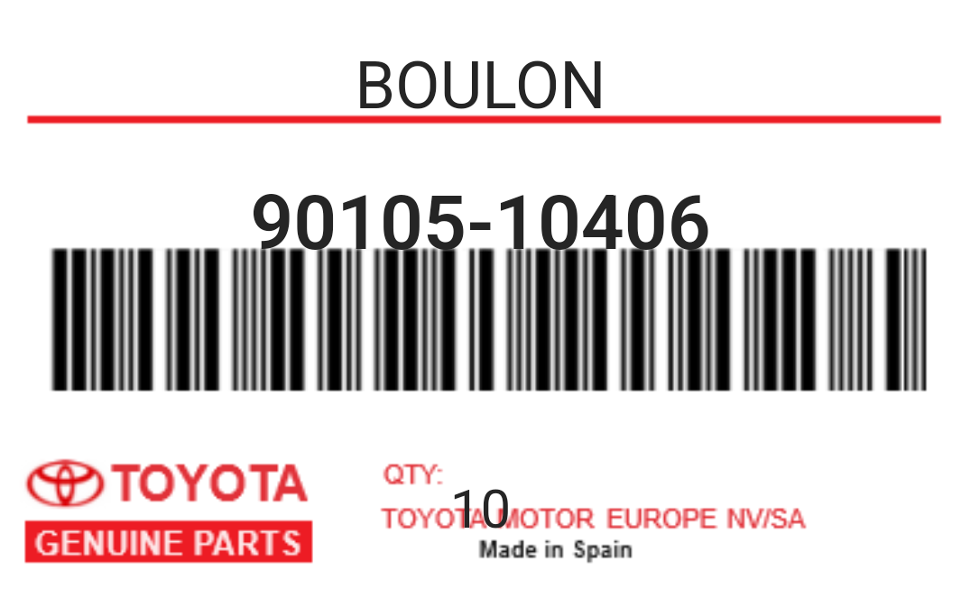 TOYOTA - 90105-10406 BOULON