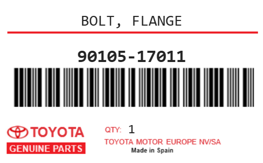 TOYOTA - 90105-17011 BOULON
