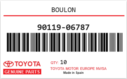 TOYOTA - 90119-06787 BOULON