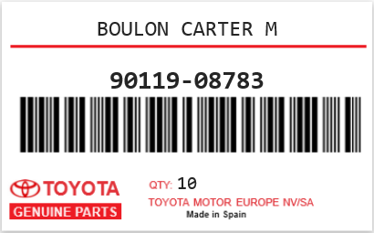 TOYOTA - 90119-08783 BOULON CARTER M