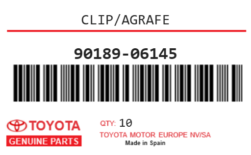 TOYOTA - 90189-06145 CLIP/AGRAFE