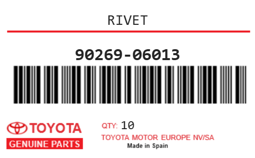 TOYOTA - 90269-06013 RIVET