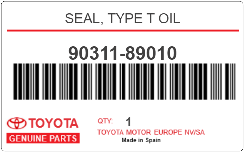 TOYOTA - 90311-89010 SEAL, TYPE T OIL