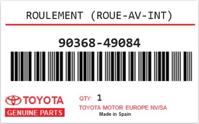 TOYOTA - 90368-49084 ROULEMENT (roue-av-int)