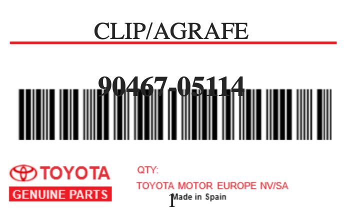 TOYOTA - 90467-05114 CLIP/AGRAFE