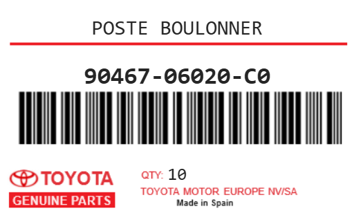 TOYOTA - 90467-06020-C0 POSTE BOULONNER