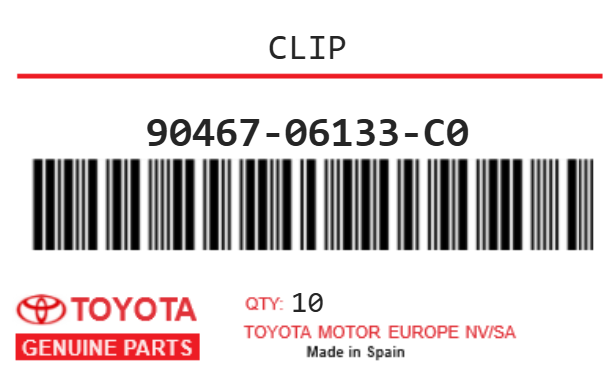 TOYOTA - 90467-06133-C0 CLIP/AGRAFE