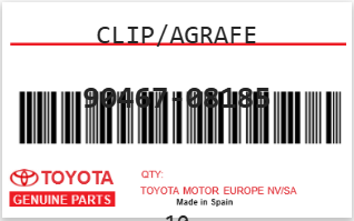TOYOTA - 90467-08185 CLIP/AGRAFE