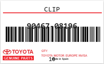 TOYOTA - 90467-08196 CLIP