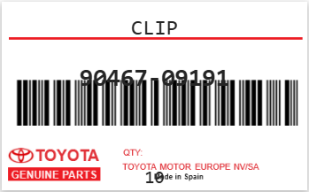 TOYOTA - 90467-09191 CLIP