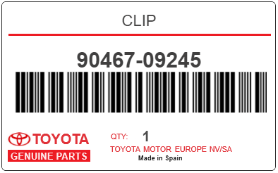 TOYOTA - 90467-09245 CLIP