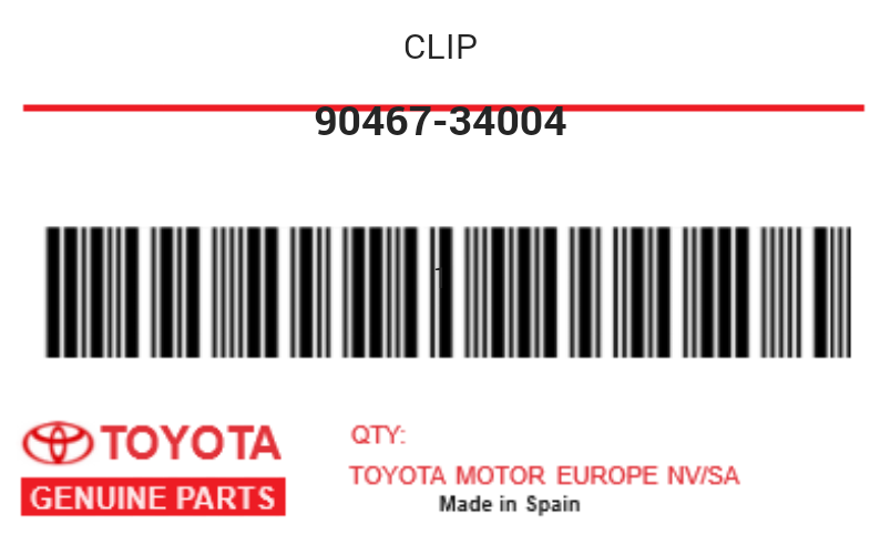 TOYOTA - 90467-34004 CLIP/AGRAFE
